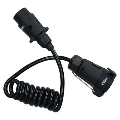 Image of AB Tools 1.5m Trailer Light Electrics Extension Cable Male To Female 7 Pin Plug Socket