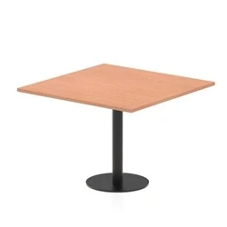 Image of Italia 1000mm Poseur Square Table Beech Top 720mm High Black Leg