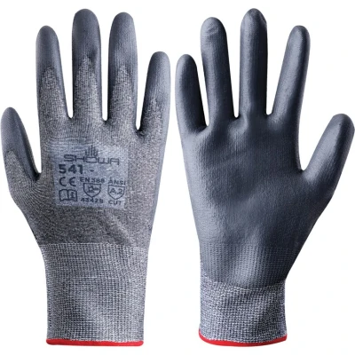 Image of Showa Cut Resistant Gloves, PU Coated, Black, Size 7