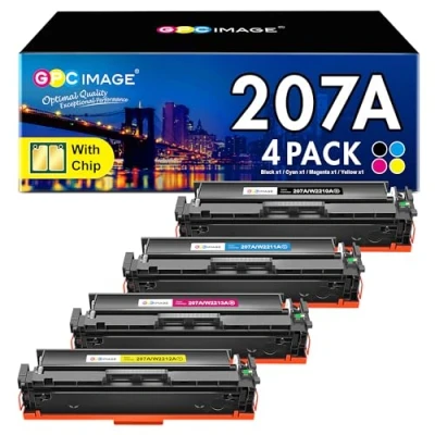 Image of GPC Image 207A 207X Toner Cartridge with Chip Compatible for HP Color Laserjet Pro MFP M283fdw M282nw M283fdn M255dw M255nw Printers W2210A W2211A W2212A W2213A(4 pack)