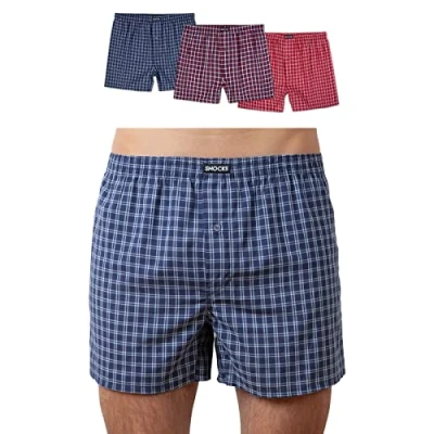 Image of Snocks 3x Mens Boxers Loose Fit Organic Cotton for Men Underwear
