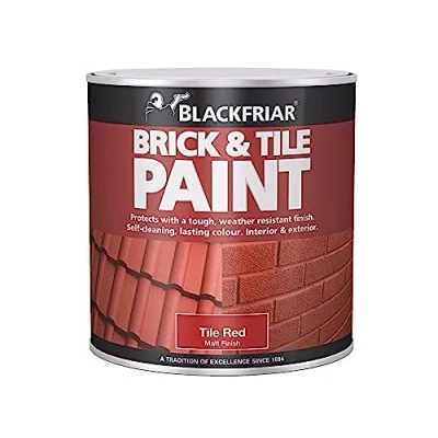 Image of Blackfriar BKFBTMR500 Brick and Tile Paint, 500 ml, Matt Red