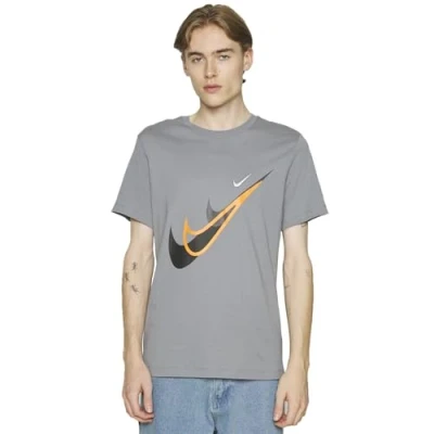 Image of NIKE Men&#039;s Sportswear T Shirt Multiswoosh Graphic, Embroidery Logo Tee (UK, Alpha, S, Regular, Grey)