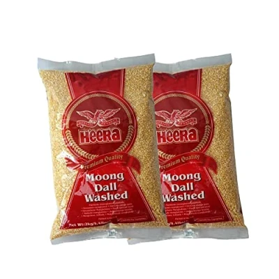 Image of Heera Moong Dal Washed 2Kg High Fibre Protein Natural Gluten Friendly Indian Origin (Pack of 2)