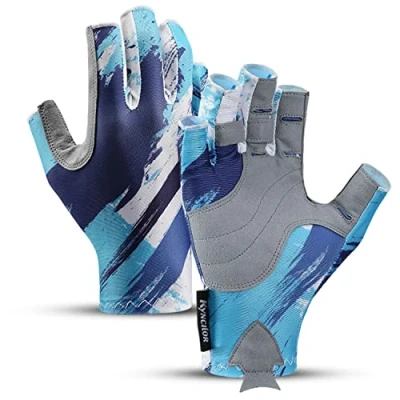 Image of KynciLOR Fishing Gloves UPF 50+ Fingerless for Women Men Sun Protection Breathable Non slip Kayaking Sailing Rowing