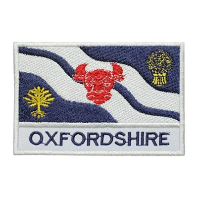 Image of Oxfordshire County Flag Logo Iron On Sew Embroidered Patch Badge Applique for Clothes Shirts Jeans etc