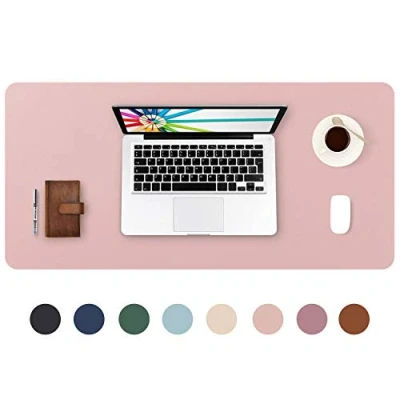 Image of DOBAOJIA Desk Pad Large 31.5&quot; X 15.7&quot; Extended Mouse Mat XL Blotter Writing for Laptop/Office/Home, PU Leather Side Waterproof +Suede Non Slip (Pink)