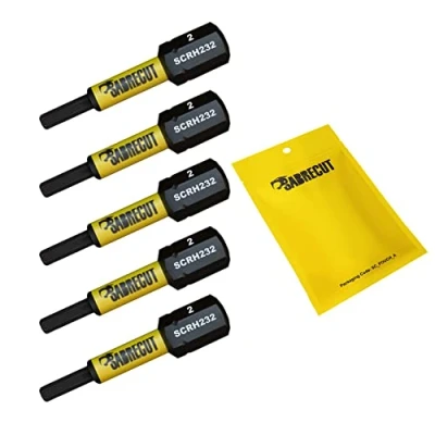 Image of 5 x SabreCut SCRH232_5 32mm H2 Hex Magnetic Impact Screwdriver Driver Bits Set Single Ended Heavy Duty Compatible with Dewalt Milwaukee Bosch Makita and Others