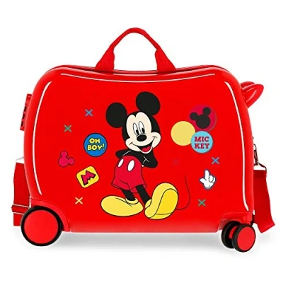 Image of Disney Mickey Enjoy the Day Red Kids Rolling Suitcase 50x38x20 cm Rigid ABS Combination lock 34 Litre 2.1 Kg 4 Wheels Hand Luggage