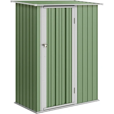 Image of Outsunny Outdoor Storage Shed Steel Garden W/Lockable Door for Backyard Light Green
