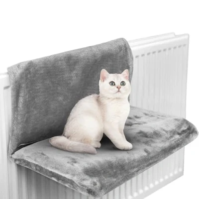 Image of ASAB Cat Radiator Bed Soft Comfortable Scratch Resistant Hammock Easy Washable and Foldable Hanging Plush Cosy Fleece to Install Heat Ideal for Indoor Cats Kittens