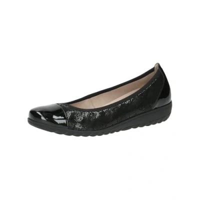 Image of CAPRICE Women&#039;s Ballerina 9 22103 41 Ballet Flat, Black (Black Comb), 7.5 UK