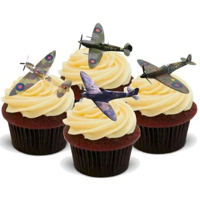 Image of Spitfire Mix 12 Edible Stand Up Premium Wafer Card Cake Toppers Decorations