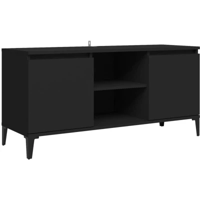Image of vidaXL TV Cabinet with Metal Legs Black 103.5x35x50 cm