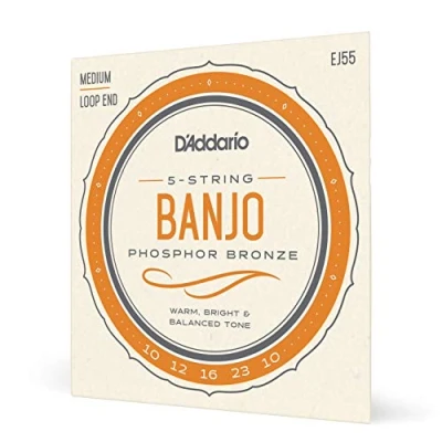 Image of D&#039;Addario EJ55 Banjo Strings 5 String Set Phosphor Bronze, Medium, 10 23