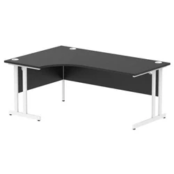 Image of Impulse 1800 LH Crescent Desk Black/White Cantilever Leg