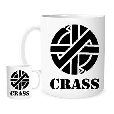 Image of 11OZ Crass Logo Mug, Band. Anarchy. Punk. Lovely Ceramic Gift Mug Featuring Emblem.