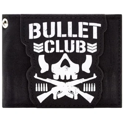 Image of Bullet Club Bone Soldier Japanese Wrestling Emblem Wallet Bi Fold ID &amp; Card Holder, Black