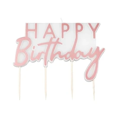 Image of Ginger Ray Rose Gold Happy Birthday Candle Mix it Up