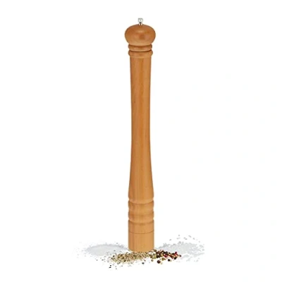 Image of Relaxdays Salt and Pepper Mill, Wood, Natural, 51.5 x 6 cm