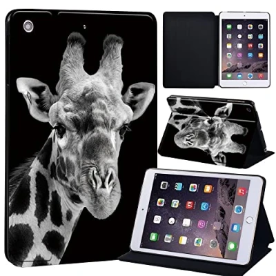 Image of animal Printed Case for iPad Mini 1/2/3, Lightweight Trifold Stand with Auto Sleep/Wake, Microfiber Lining, Hard Back Cover 1/Mini 2/Mini 3 (Giraffe)