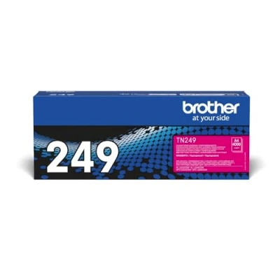 Image of BROTHER TN 249M Toner Cartridge, Magenta, Single Pack, Ultra High Yield, Includes 1 x Genuine Supplies