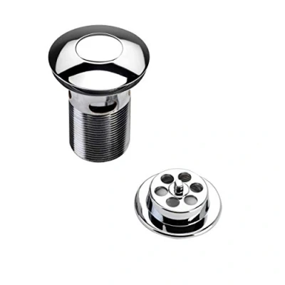 Image of Bristan W BATH05 C Round Push Button Bath Waste Slotted C, Chrome