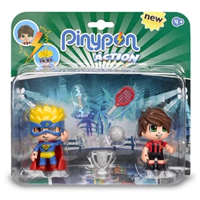 Image of Pinypon Action Pack of 2 Figurines Superhero and Footballer (Famosa 700014492), color/model assorted
