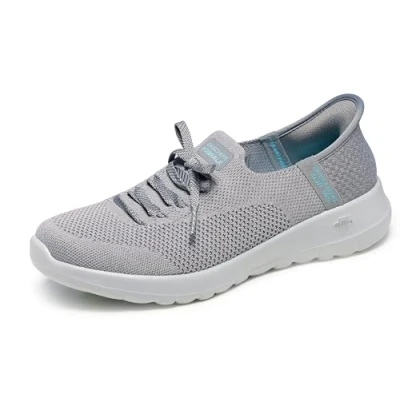 Image of Skechers GO WALK Slipons, Women&#039;s, Size: 4.5, Gray Textile