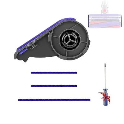 Image of Roller Brush Bar End Cap Cover + 3Pcs Soft Plush Strips for Dyson V6 V7 V8 V10 Replacement Parts with 1 Screwdriver