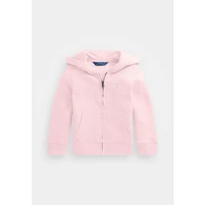 Image of Polo Ralph Lauren Cotton Blend Fleece FULL ZIP Hoodie Zipup sweatshirt for kids, Size: 7 8y, Hint of pink