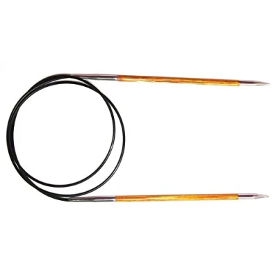 Image of KnitPro Royale: Knitting Pins: Circular: Fixed: 80cm x 3.75mm, Birchwood, brass, Multi Colour, 3.75mm