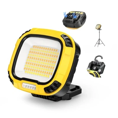 Image of Smiling Shark Work Light, Portable Working Light with 18 Lighting Modes 4000mAh Rechargeable Magnetic Waterproof Drop Resistant Cordless COB LED Worklight for Camp Outdoor Garage Emergency