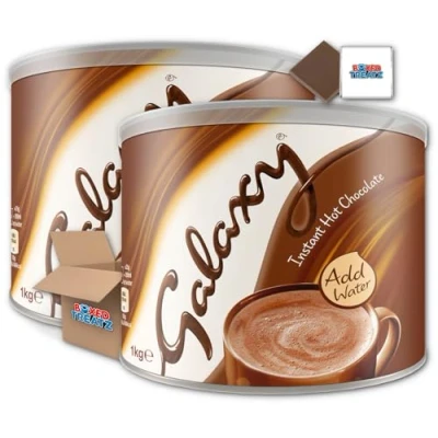Image of Galaxy Instant Hot Chocolate 2x1kg Smooth &amp; Creamy Approximately 40 Servings Per Pack Boxed Treatz
