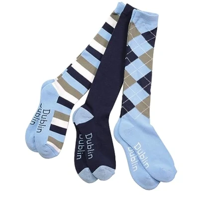 Image of Dublin Socks 3 Pack, Navy/Sky, One Size