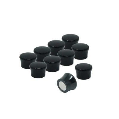 Image of Small High Power Black Memo Board Magnets for Fridge, Whiteboard, Noticeboard, Filing Cabinet Pack of 50