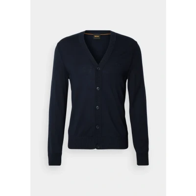 Image of BOSS Mens Avac CD Embroidered Logo Cardigan in a Wool Blend