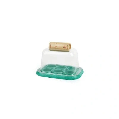 Image of Greenhouse, Hape Gardeners Greenhouse Grow Kit For Kids With Plant Plastic Mould To Create Paper Vases Seedlings. 4 years +