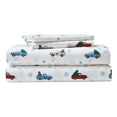 Image of Eddie Bauer Full Sheets, Cotton Flannel Bedding Set, Brushed For Extra Softness, Cozy Home Decor (Winter Outing, Full)