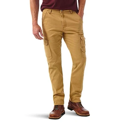 Image of Wrangler Authentics Men&#039;s Regular Tapered Cargo Pant, Brushed Almond, 36W x 30L