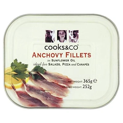 Image of Cooks &amp; Co Anchovy Anchovies Fillets in Sunflower Oil Canned Fish 365g