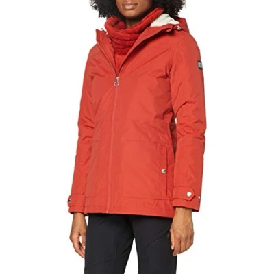 Image of Regatta Women&#039;s Bergonia II Waterproof Taped Seams Insulated Hooded Jacket, Burnt Tikka, 10