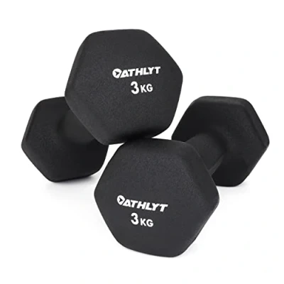 Image of Athlyt Neoprene Dumbbell Weights, 2 x 3kg