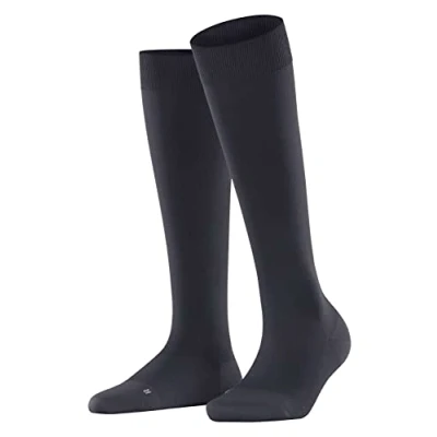 Image of FALKE Women&#039;s Energizer W KH Soft Yarn With Compression 1 Pair Knee High Socks, Blue (Dark Navy 6379) Calf circumference W1, 4 5