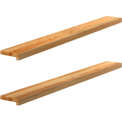 Image of vidaXL Window Sills 2 pcs Light Brown 140x15x2 cm Solid Wood Oak