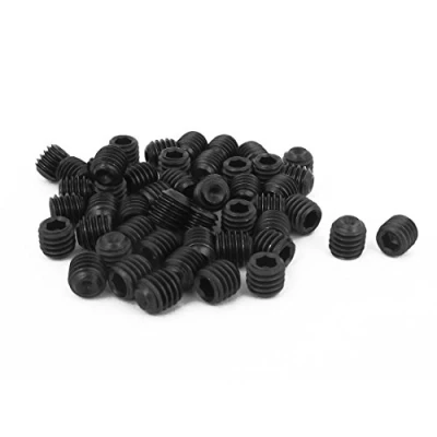 Image of Sourcingmap M6 x 6mm Hex Socket Set Cup Point Grub Screws Black 50pcs