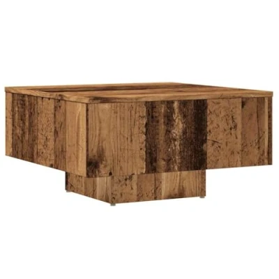 Image of vidaXL wooden coffee table modern engineered wood accent w/spacious storage brown &amp; rectangular living room side table/end table/console 60x60x31.5cm home/office