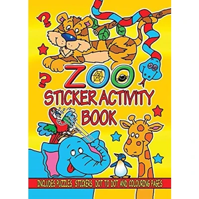 Image of Anilas Complete Jungle themed 10 Party Bag Fillers &amp; Favours Mini Zoo Fun Puzzle Sticker Activity Colouring Books. (Ideal for Children Aged 3 8)
