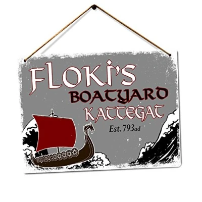 Image of wtf Floki&#039;s Boatyard Twine Metal Wall Sign Plaque Art Inspirational