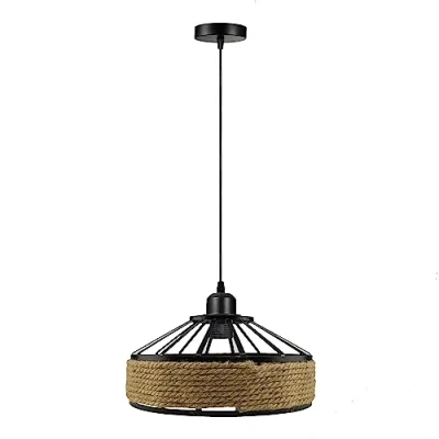 Image of LEDSone Retro Vintage Industrial Hemp Rope Pendant Light Chandelier Ceiling